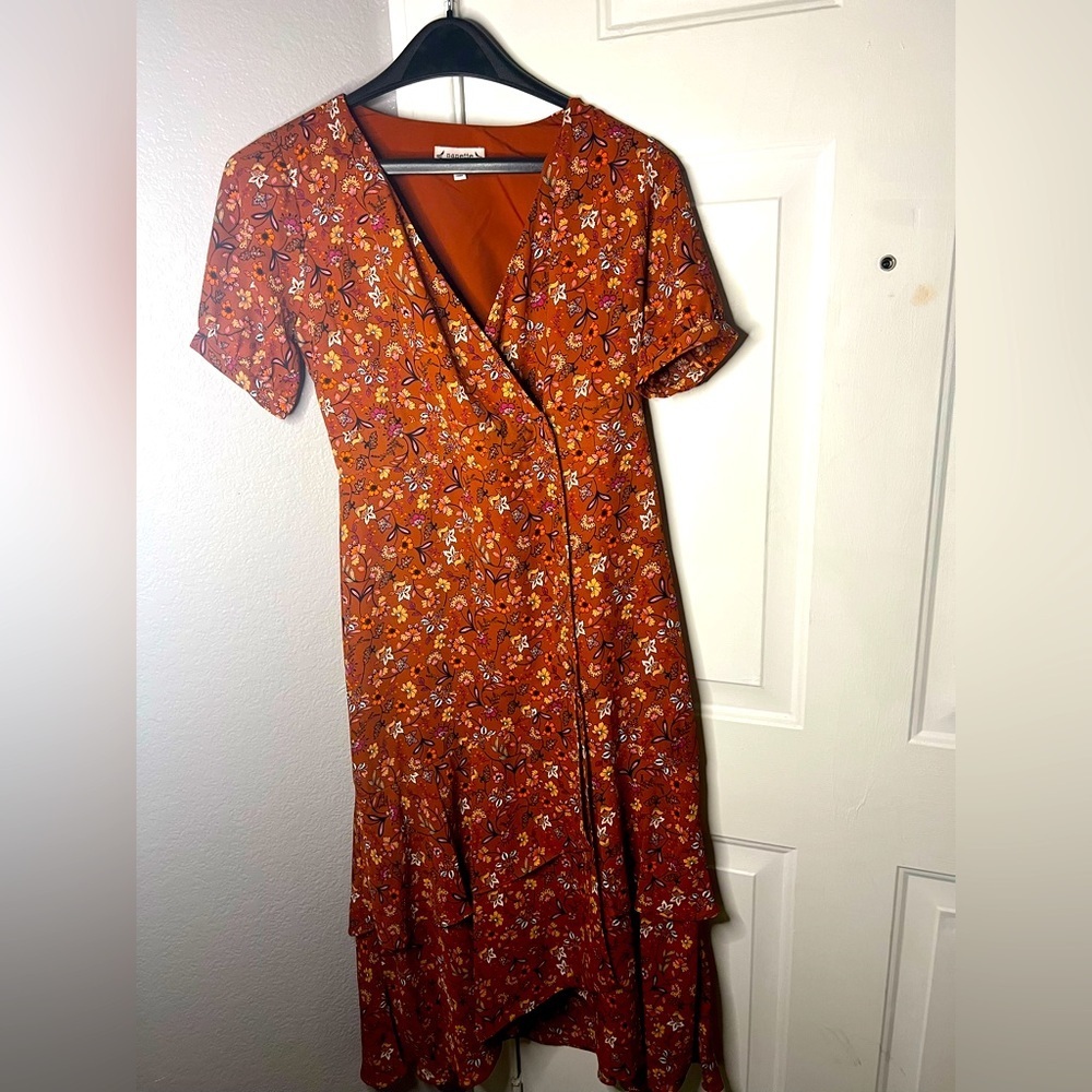 Nanette Lepore | retro floral short-sleeved maxi wrap dress, size 6​
